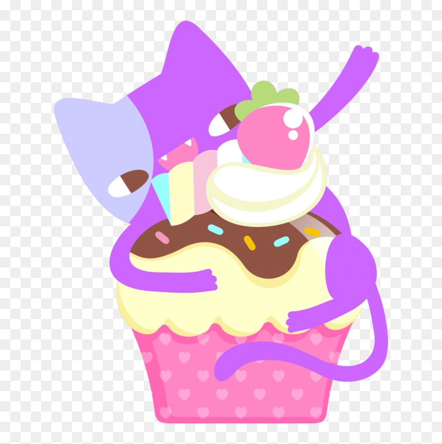 Pencil And In Color - Kawaii Cat Cupcake Cat Png, Transparent Png - kawaii cat png
