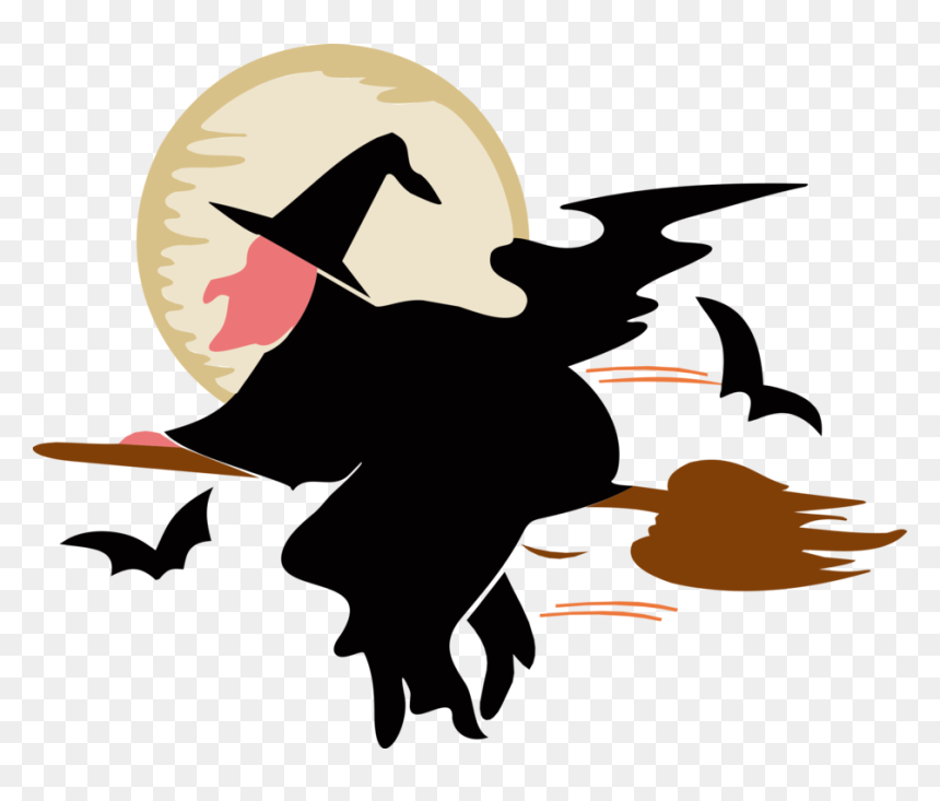 Afro Maze Clip Art - Flying Witch Picture Cartoon, HD Png Download - halloween witch png