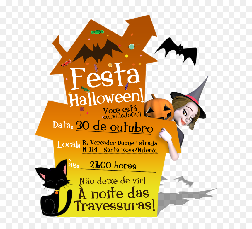 Convite Halloween Png, Transparent Png - halloween witch png