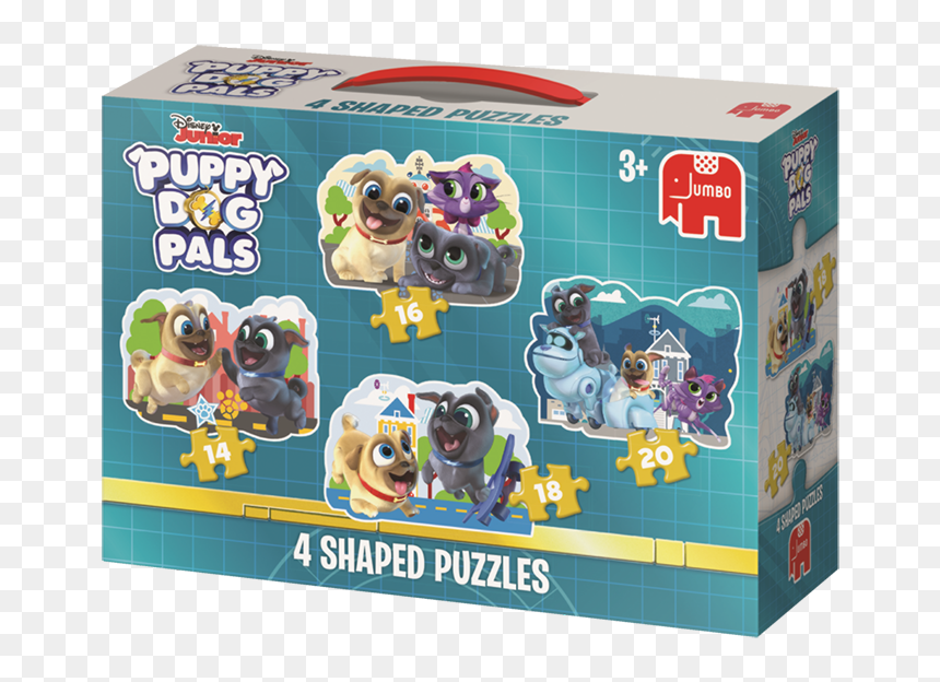 Jumbo 19629 Puppy Dog Pals 4 In 1 Shaped Puzzles Jigsaw, HD Png Download - puppy dog pals png