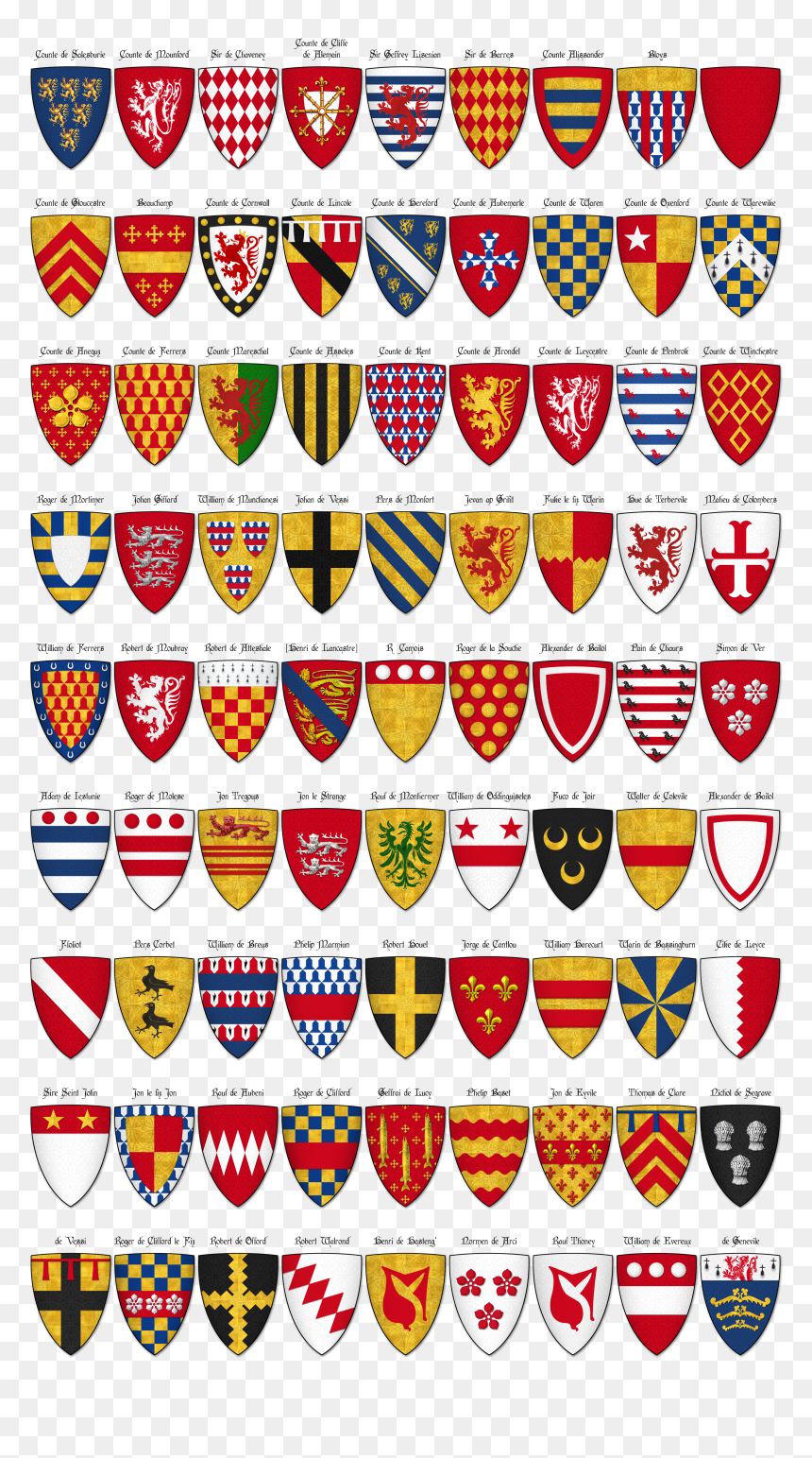 File - Charles - Medieval English Coat Of Arms, HD Png Download - shields png