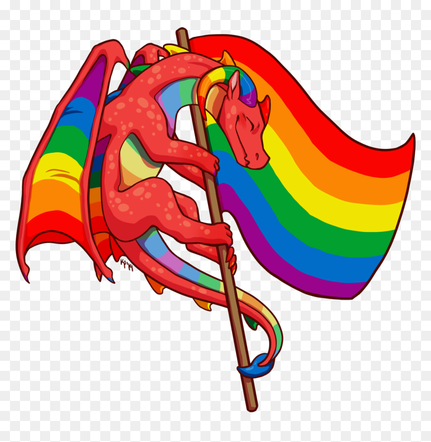 Pansexual Pride Art Dragon, HD Png Download - lgbt flag png