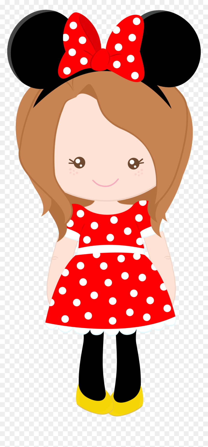 Pajamas Clipart Polka Dot - Cartoon Minnie Mouse Drawing, HD Png Download - minnie rosa png