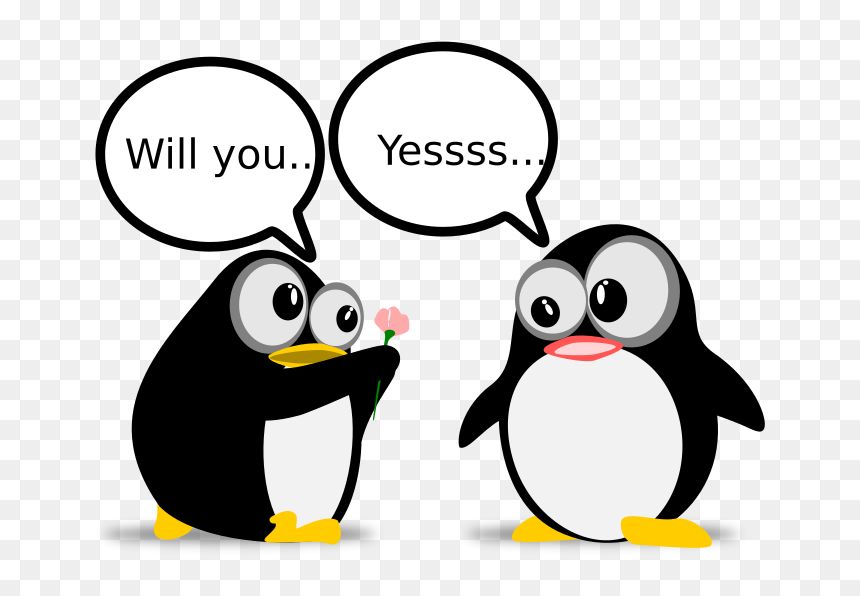 Tux Linux - Propose Day Cute Cartoon, HD Png Download - linux png