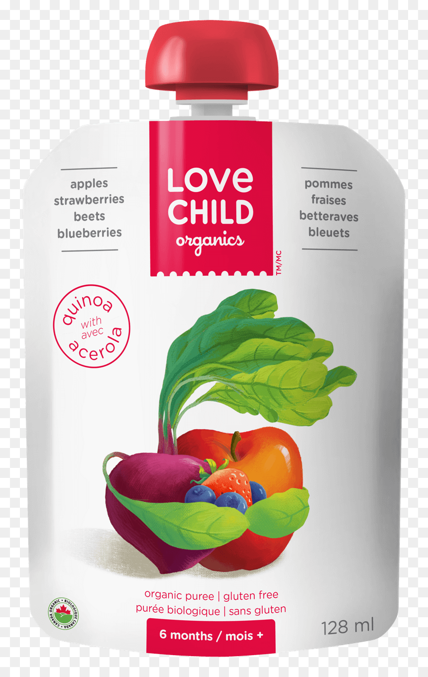 Strawberries, Beets Blueberries - Love Child Food Pouches, HD Png Download - beets png