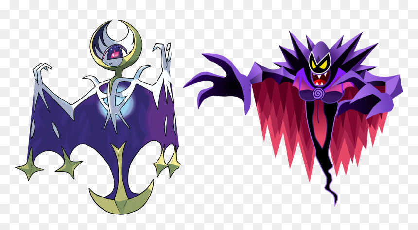 Pokemon Moon Console Game , Png Download - Pokemon Sogaleo And Lunala, Transparent Png - lunala png