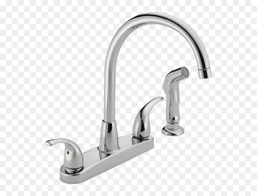 P299578lf - 2 Handle Kitchen Faucet Stainless, HD Png Download - faucet png