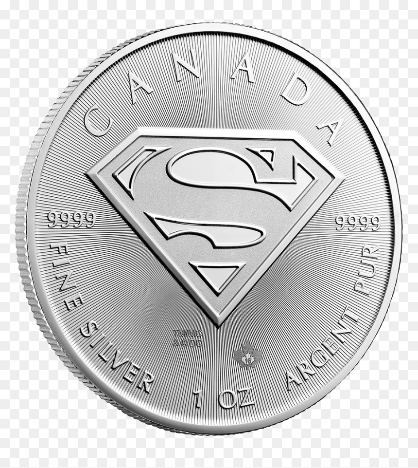 1 Ounce Silver Canadian Superman"
 Title="1 Ounce - 5 Oz Aztec Silver Round, HD Png Download - superman shield png