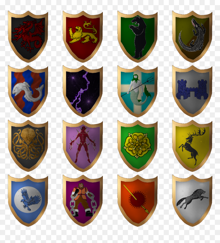 Here Are A Selection Of Gold Shields - Gold Saints, HD Png Download - shields png