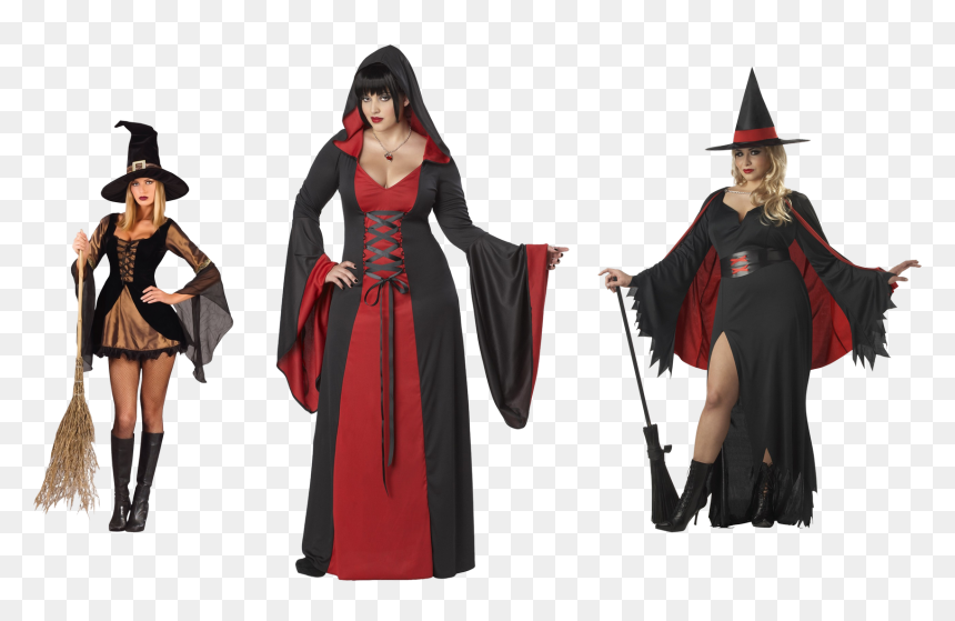 Witch - Sexy Witch Costume With Cape, HD Png Download - halloween witch png