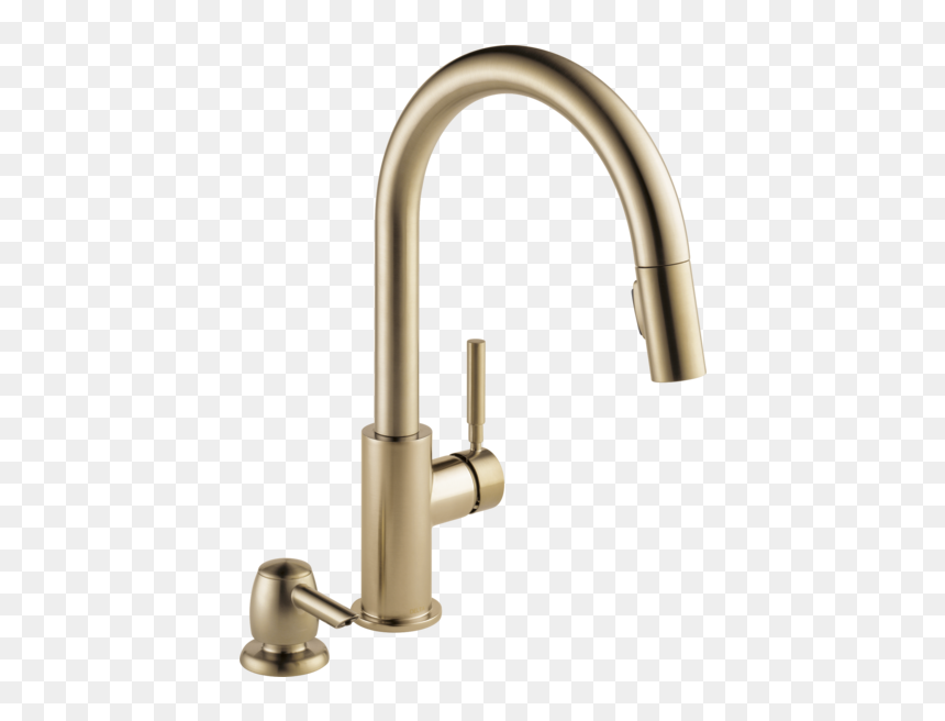 Delta Kitchen Faucet With Soap Dispenser, HD Png Download - faucet png
