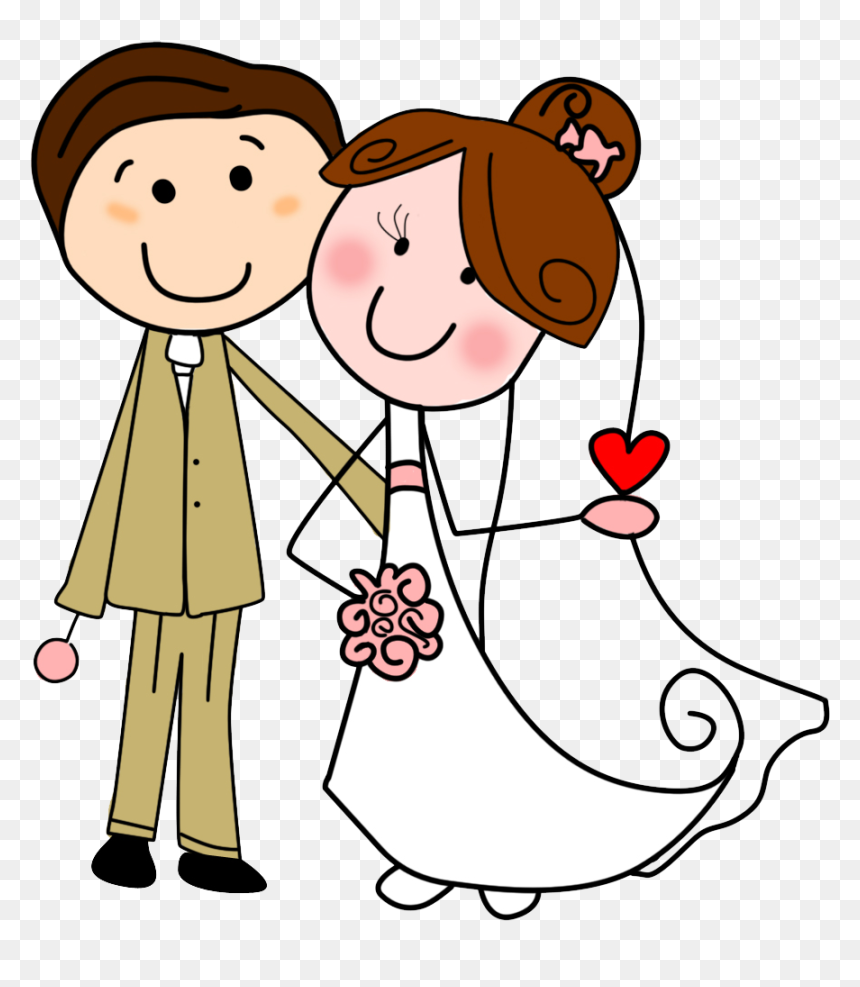 Pareja De Novios Caricatura, HD Png Download - boda png