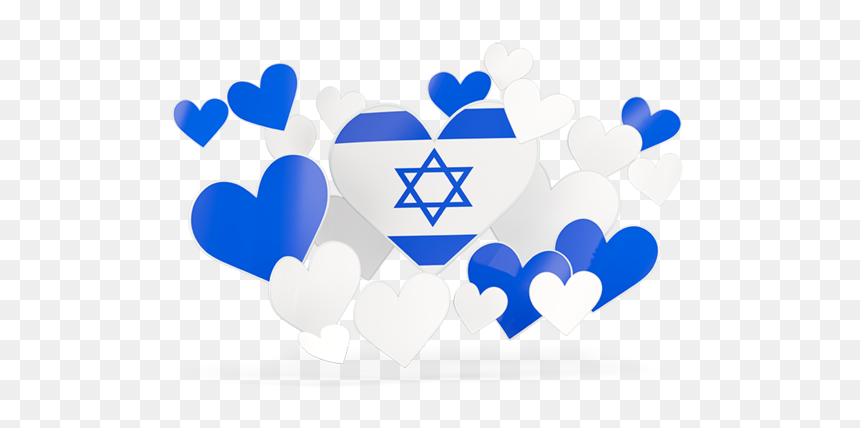 Flying Heart Stickers - Israel Flag With Heart, HD Png Download - israel png