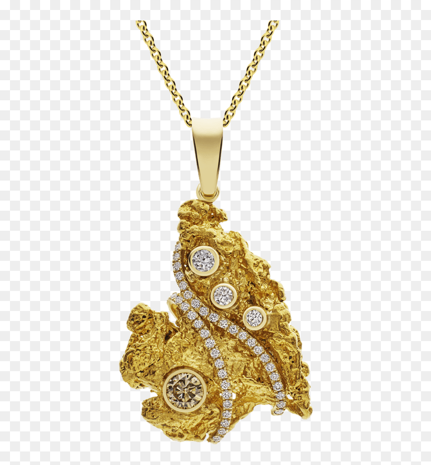 Alex Monroe Split Pomegranate Necklace, HD Png Download - gold nugget png