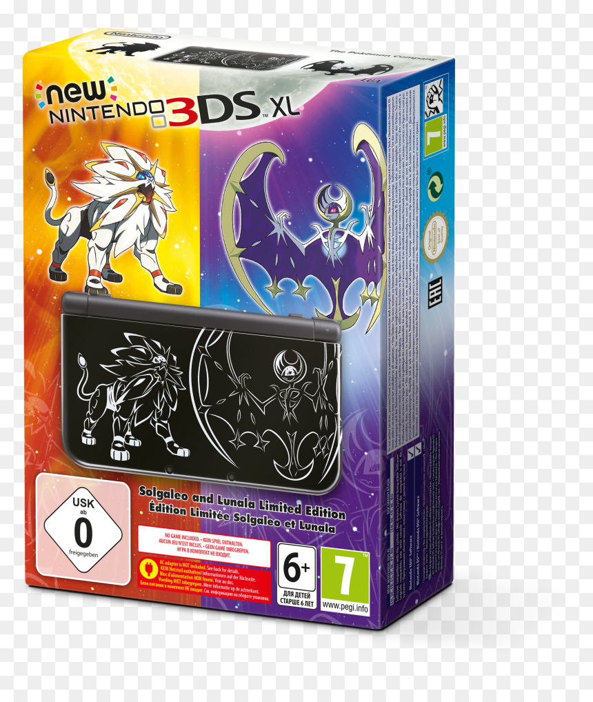 New Nintendo 3ds Xl Solgaleo And Lunala Limited Edition - New Nintendo 3ds Xl Solgaleo And Lunala, HD Png Download - lunala png