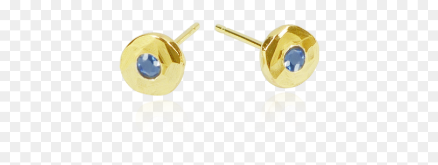 Blue Sapphire & Gold Nugget Stud Earrings"
 Class="lazyload - Earrings, HD Png Download - gold nugget png