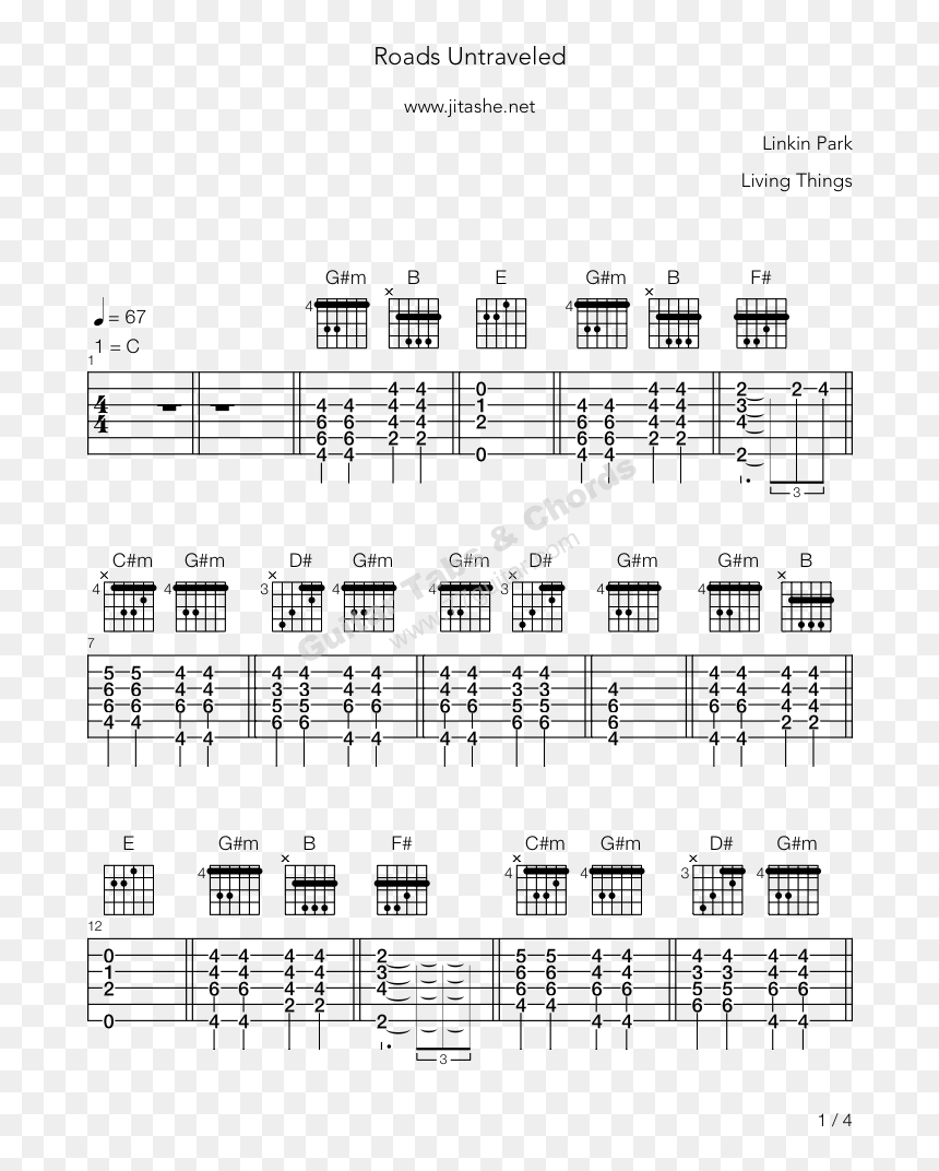 Roads Untraveled Guitar Chords, HD Png Download - linkin park png