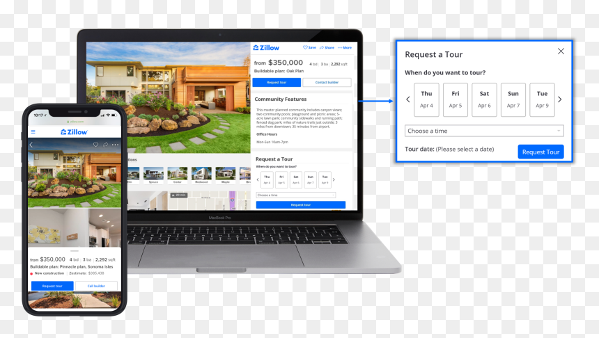 Home Tour - Zillow Request A Tour, HD Png Download - zillow png