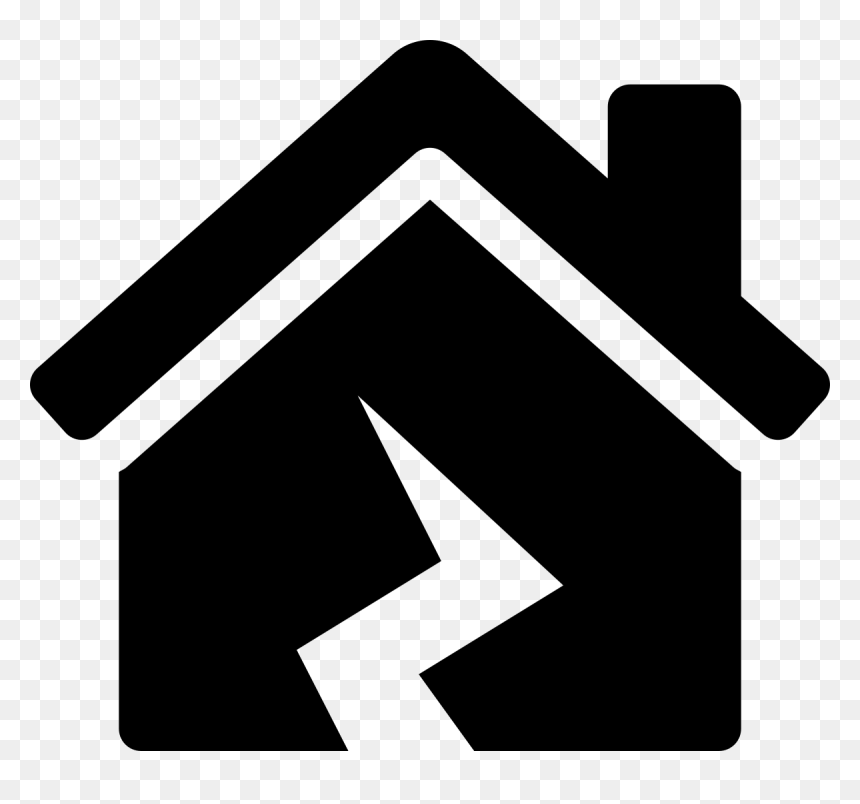 House Symbol Black And White, HD Png Download - damage png