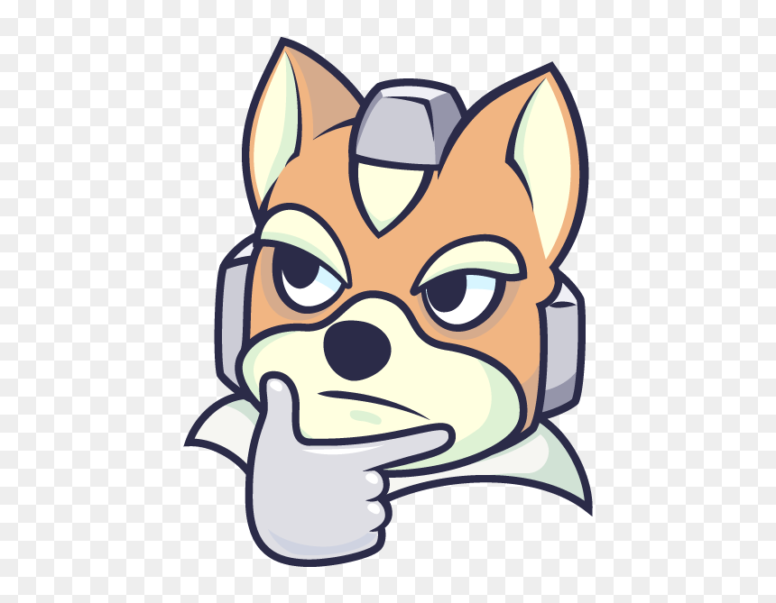 Star Fox 64 Dog Like Mammal Dog Breed Nose Dog Small - Fox Thinking Emoji, HD Png Download - fox melee png