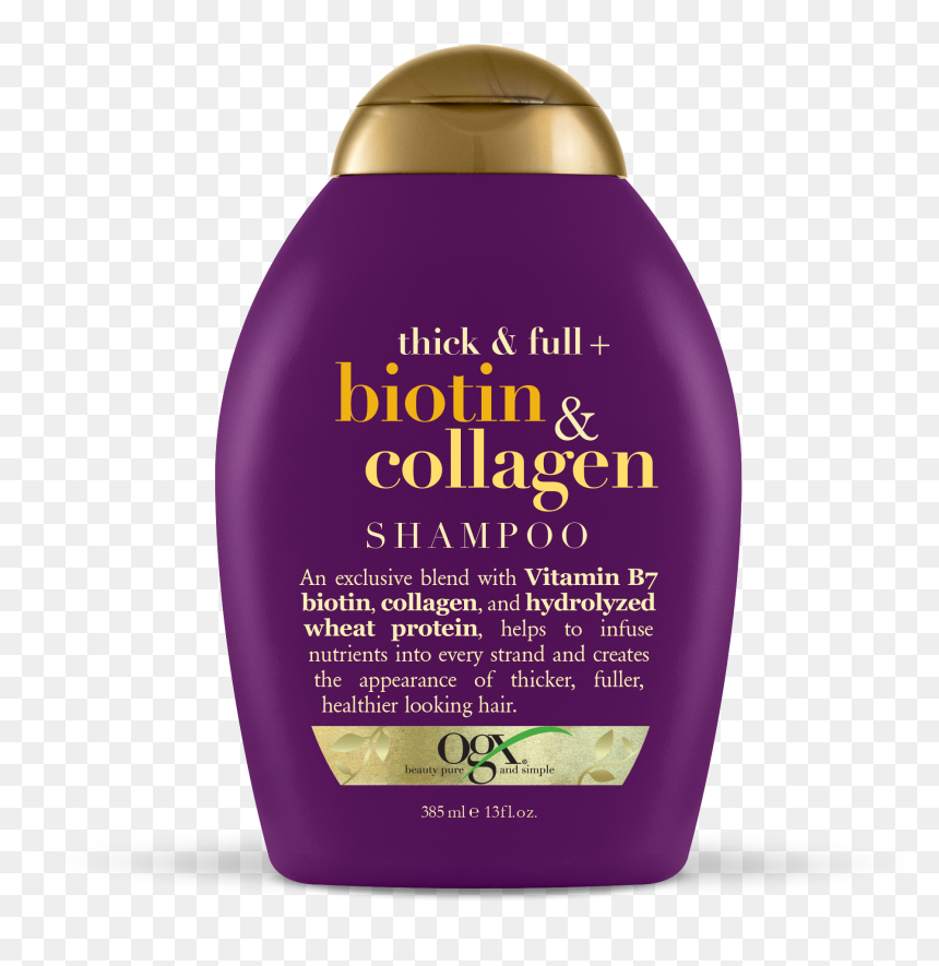 Ogx Thick & Full Biotin & Collagen Shampoo, , Png Download - Ogx Biotin, Transparent Png - shampoo png