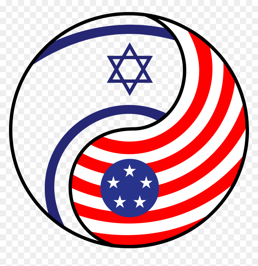 Yin Yang Israel America Clip Arts - America And Israel Flag Png, Transparent Png - israel png