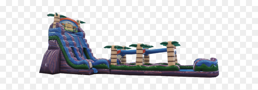 Tiki Plunge Dual Laned Water Slide With Slip N Slide - Inflatable, HD Png Download - water slide png
