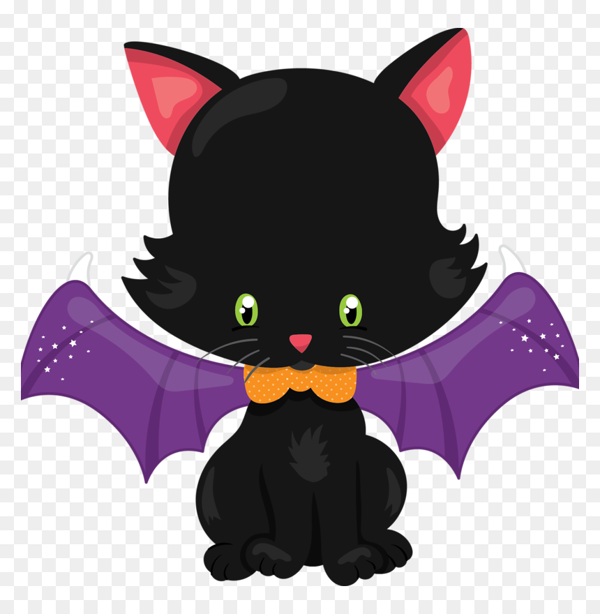 Zazzle Halloween Black Kitten With Bat Wings Tote Bag - Cartoon, HD Png Download - bat wings png