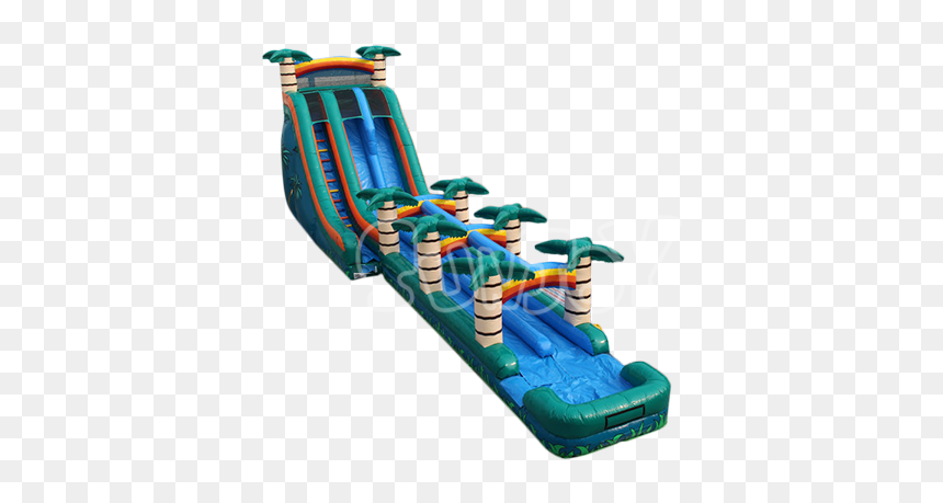 73 Ft Long Palm Tree Water Slide - Water Slide, HD Png Download - water slide png