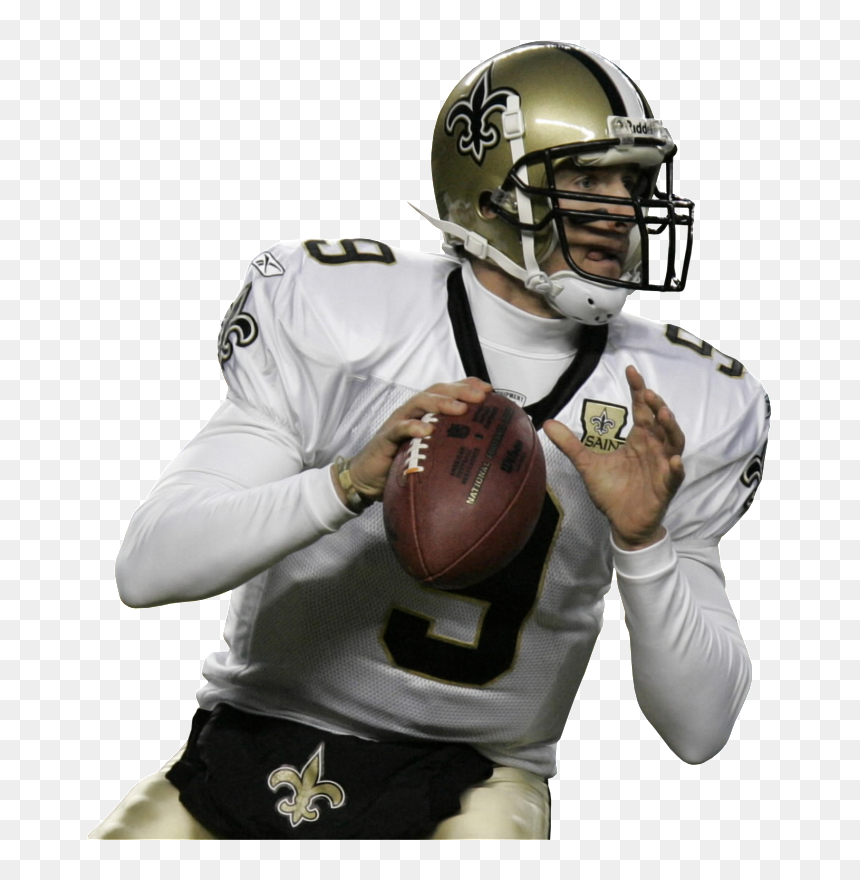 Signed Brees Photograph - Nfl Qb Holding Football, HD Png Download - drew brees png