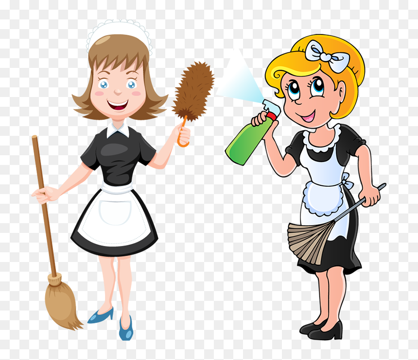 Banner Library Library Wonderful Inc A Cleaning Company - Clip Art Maid Cartoon, HD Png Download - maid png