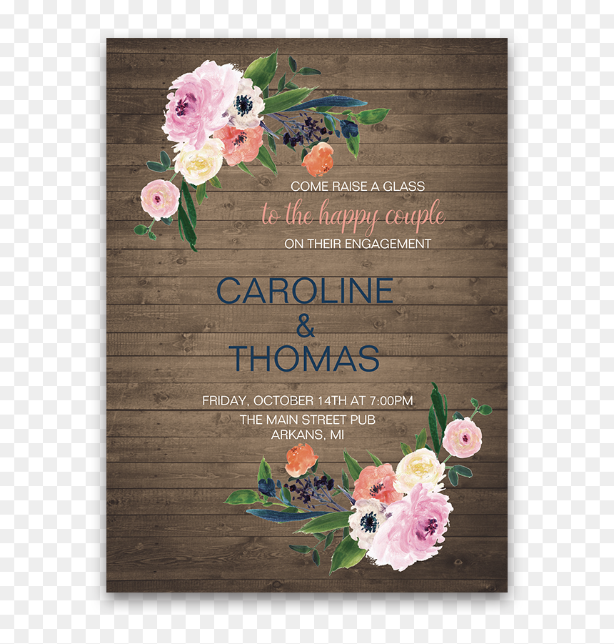 Convite Ruatico Com Flores, HD Png Download - watercolor flowers png