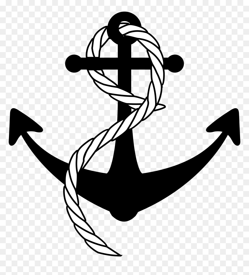 Navy Anchor With Rope, HD Png Download - anchor png