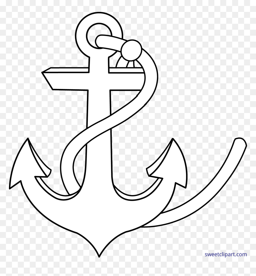 White Anchor With Black Background, HD Png Download - anchor png