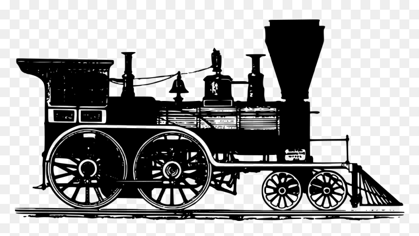 Black And White Train Png, Transparent Png - steam png