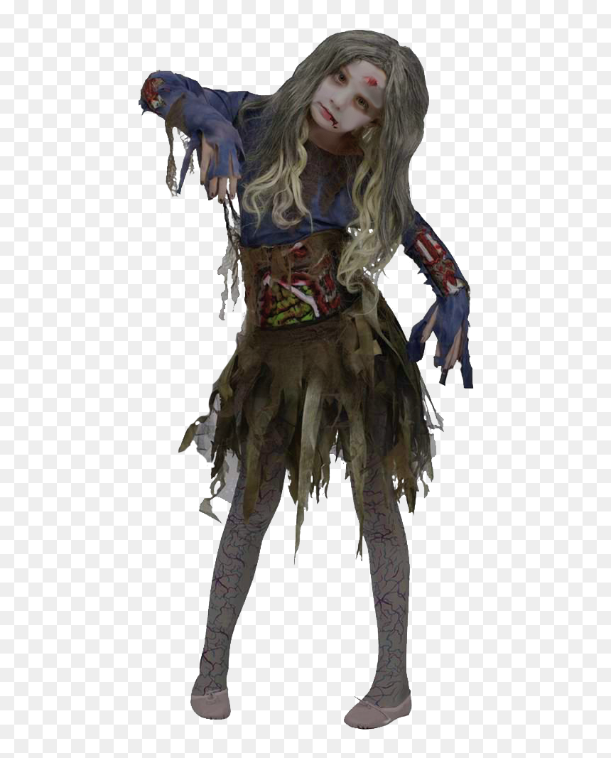 Scary Zombie Halloween Costumes For Girls, HD Png Download - zombie png