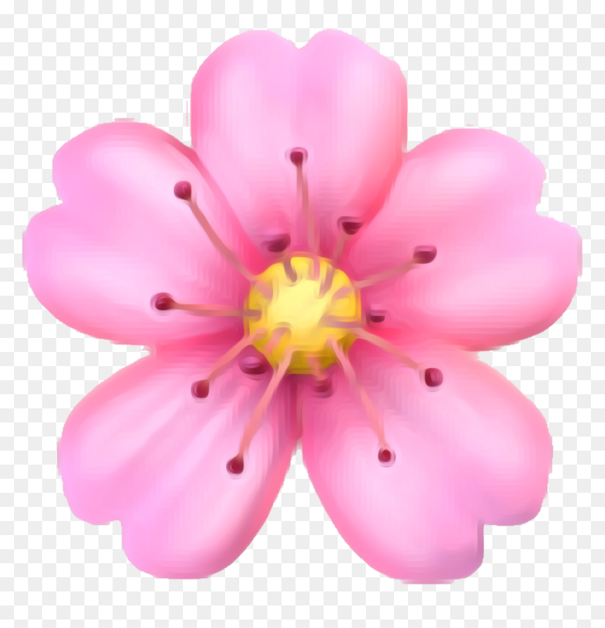 Pink Flower Emoji Transparent, HD Png Download - cherry blossom png