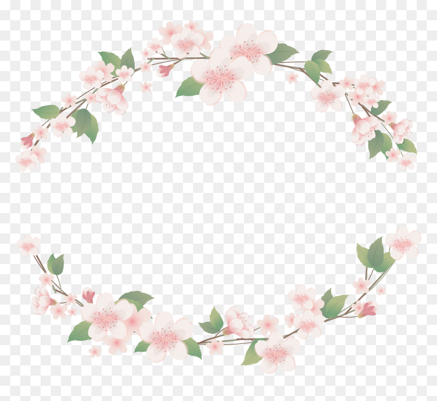 Flower Frame Clipart Png, Transparent Png - cherry blossom png