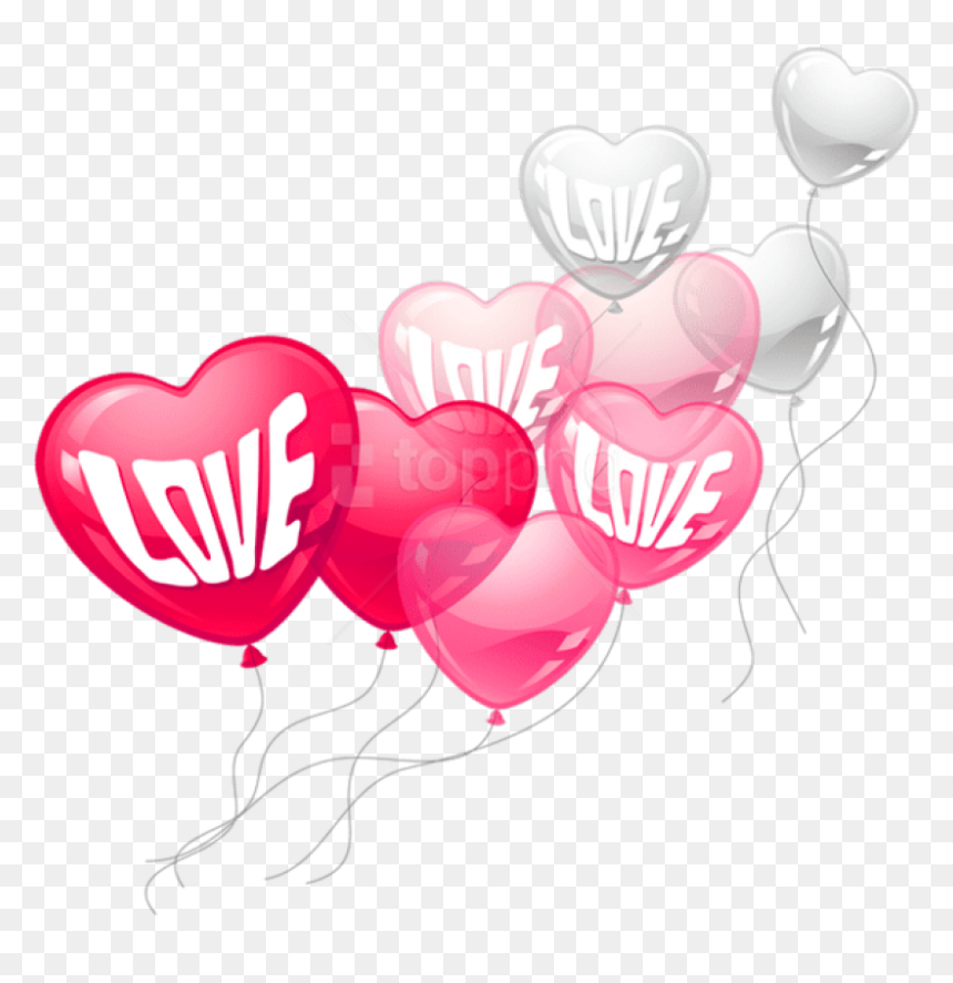 Heart Balloons Png, Transparent Png - love png
