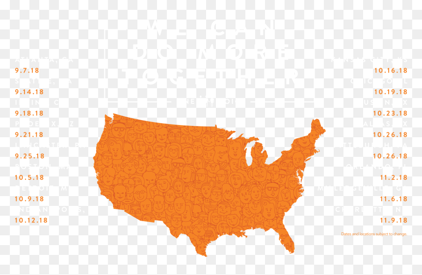 Us And Britain Map, HD Png Download - orange png