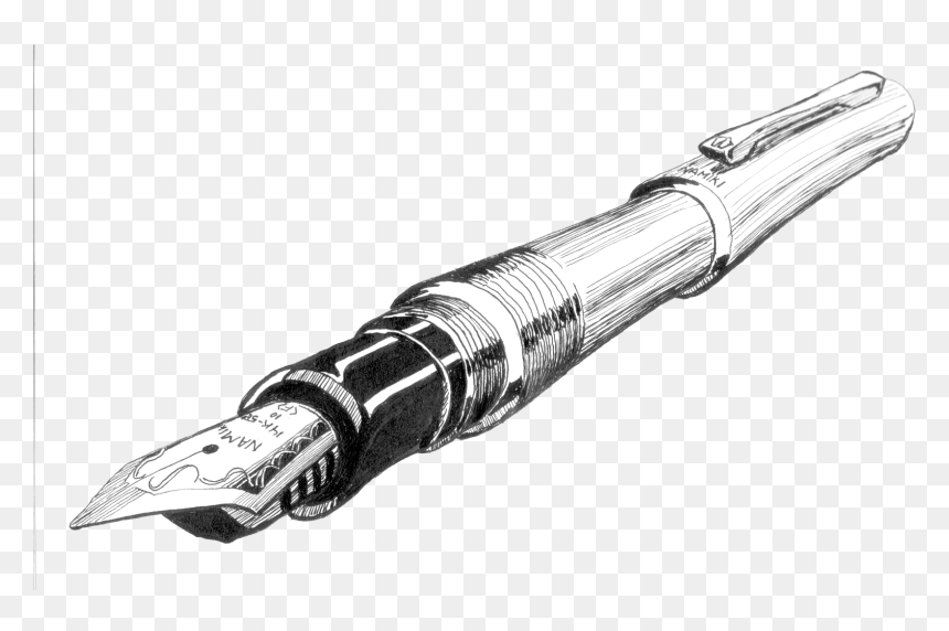 Drawing Of A Fountain Pen, HD Png Download - pen png