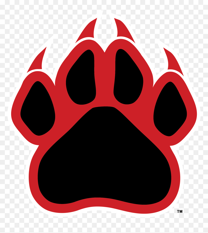 Panthers Red And Black, HD Png Download - paw print png