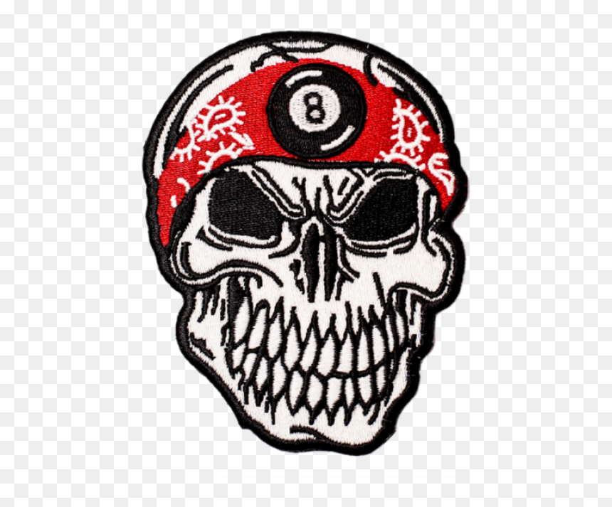 Embroidered Patch, HD Png Download - skull bandana png