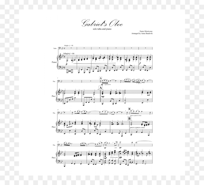 Winter Carousel Tuba Solo Pdf, HD Png Download - oboe png