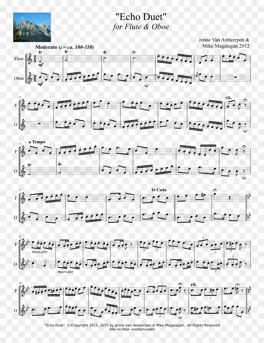Sheet Music, HD Png Download - oboe png