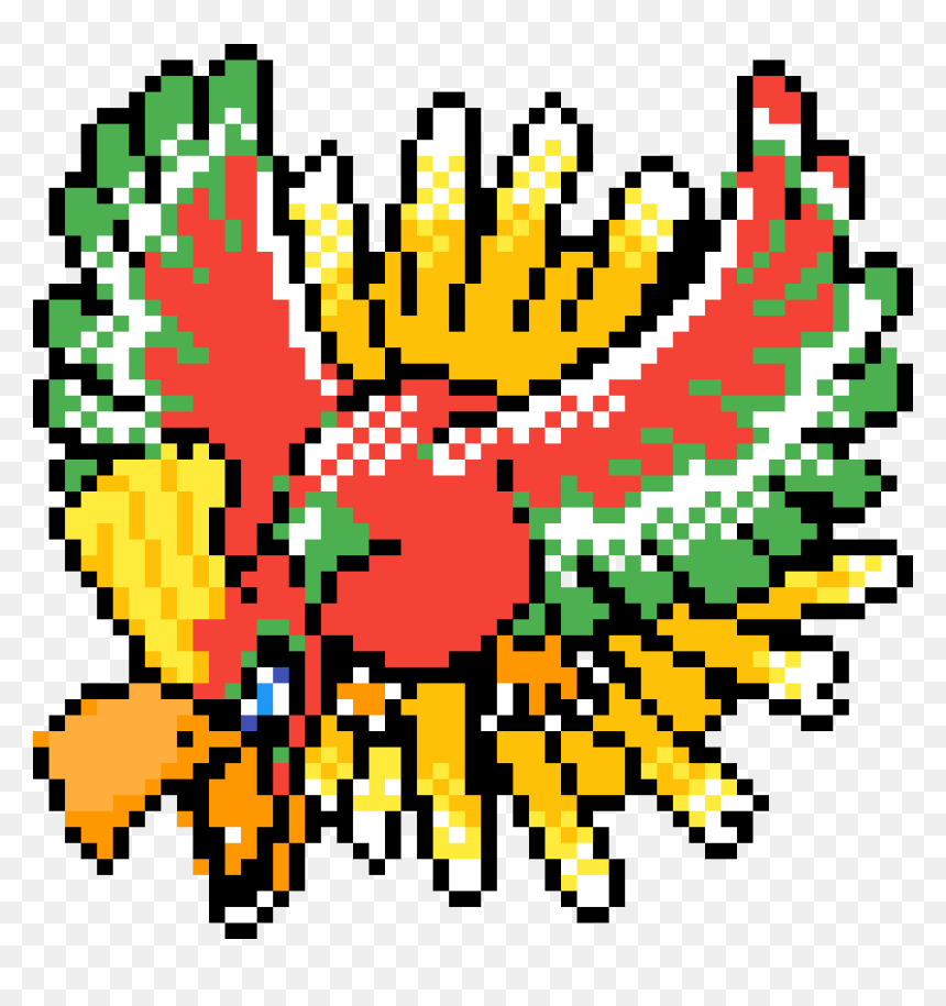 Ho Oh Pixel Art, HD Png Download - ho oh png