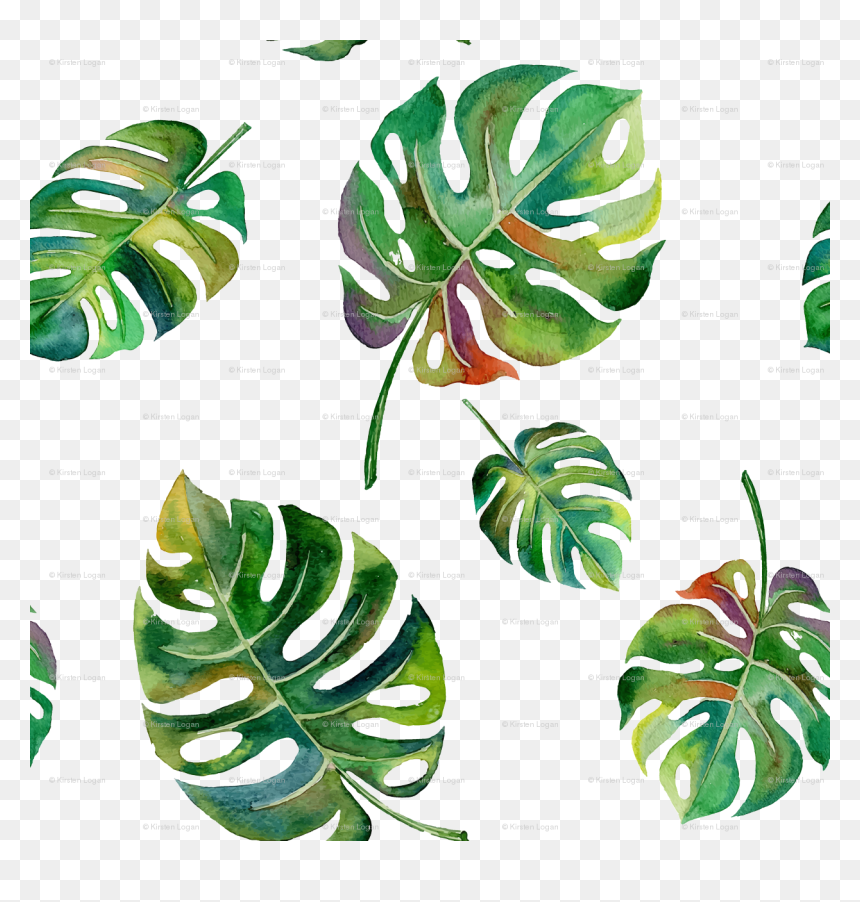 Watercolour Palm Leaves, HD Png Download - tropical island png