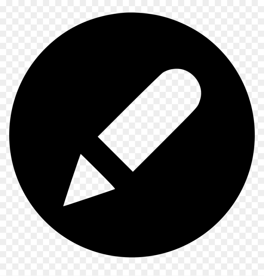 Pencil Circle Icon Png, Transparent Png - white pencil png