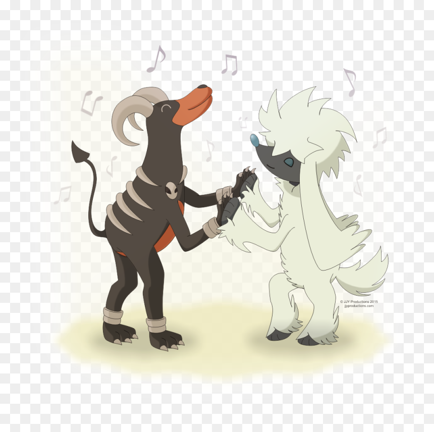 Houndoom And Furfrou Dancing - Cartoon, HD Png Download - houndoom png