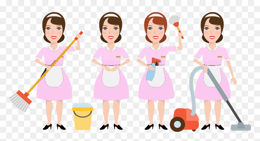 Maid Clipart Room Attendant - Cartoon Maid Clipart, HD Png Download - maid png